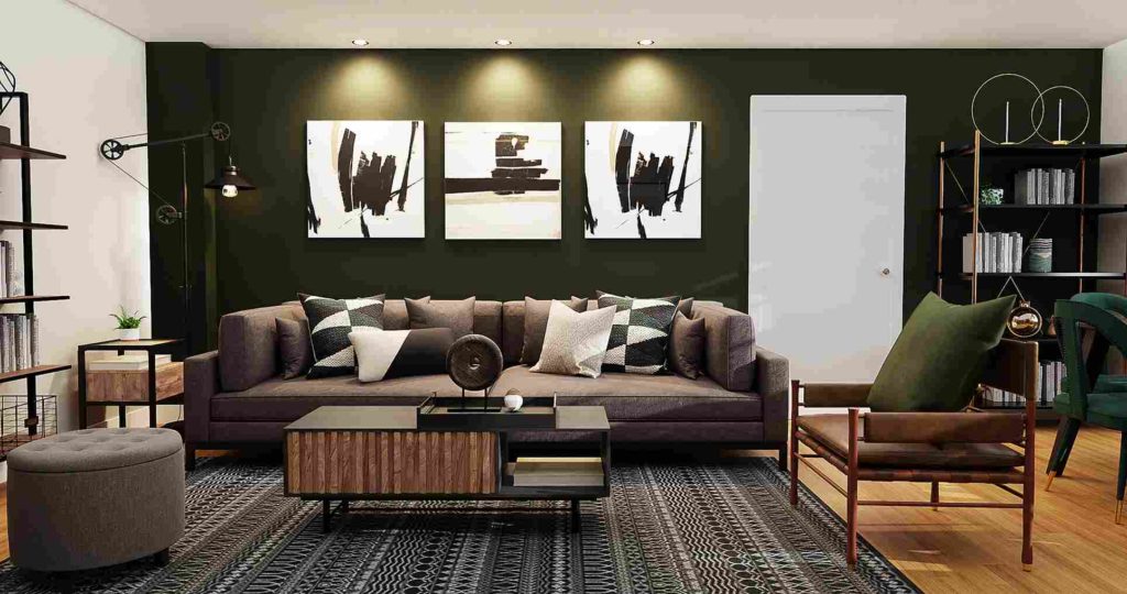 grey modern living room Dubai