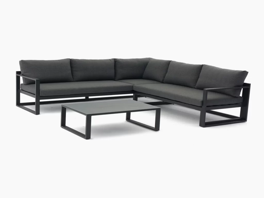 Havana Corner Group Set with Reclining Feature and Coffee Table in Charcoal